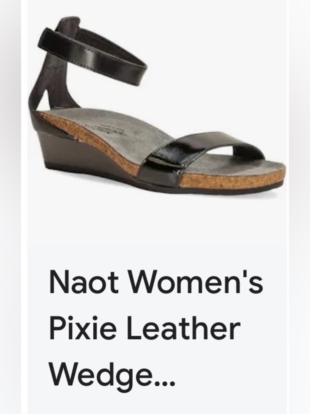 Naot Black Pixie Women's Black and Pewter Ankle-Strap Sandals 37